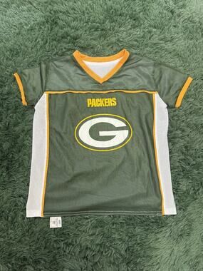 Green Bay Packers NFL Youth Large BDG Mesh Football Fan Jersey Green White Gold